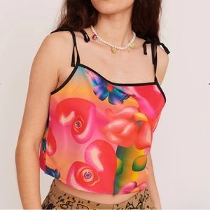 Lazy Oaf Favourite Things Tie Shoulder Top (UK 8/US 4)